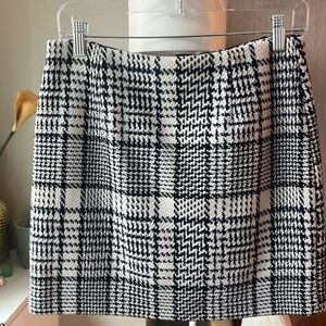 Navy and White Houndstooth wool-like Skirt! Cute Winter skirt!